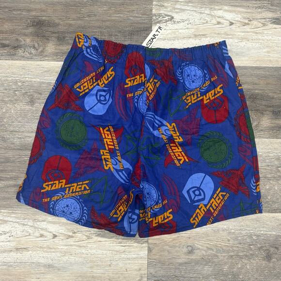 NWT‎ Vintage 90s Star Trek The Next Generation AOP Mens L Shorts USA Deadstock - Picture 2 of 9